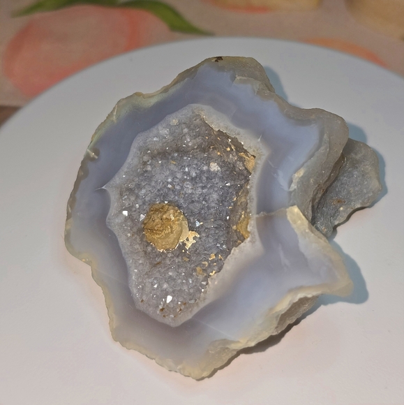 Druzy Blue Agate Raw Freeform With Uv - Picture 6 of 8